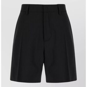 Chloe Vintage Black Wool/Silk Blend Pleated Shorts Size 38 (US6) Luxury Classic